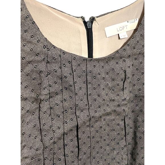 Loft Sleeveless Shift Mini Dress 2 Color Block Pleated Elegant Career Cocktail - Picture 2 of 8